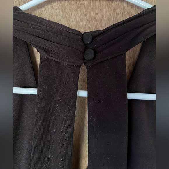 Alex evenings Cocktail dress dark Brown with gold fleck size 10 - Picture 2 of 5